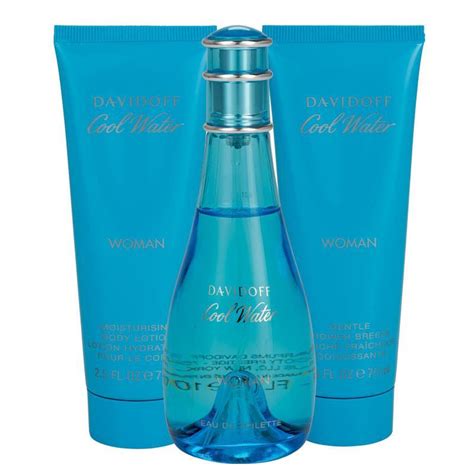 cool water woman set(edt 100ml+shower gel 75ml+body lotion 75ml)23|cool water woman davidoff.